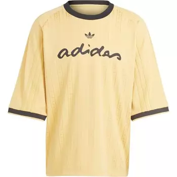 Футболка с модным графическим принтом бежевого цвета Adidas Originals, светло-желтый