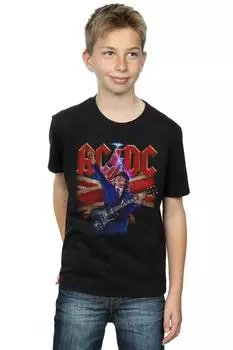 Футболка с молнией и флагом Angus Union AC/DC, черный