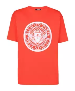 Футболка с монетами Balmain, красный