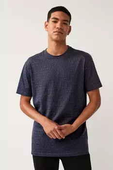 Футболка с монограммой и логотипом Armani Exchange, синий