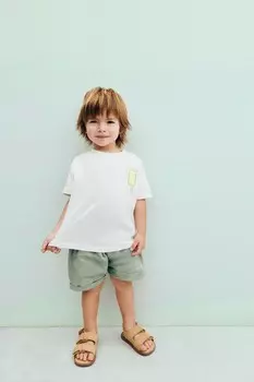 Футболка с мороженым ZARA, белый