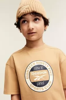 Футболка с мотивным принтом H&M, бежевый
