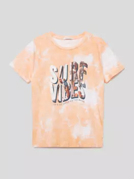 Футболка с мотивным принтом Tom Tailor, абрикос