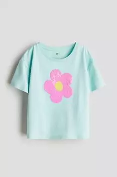 Футболка с мотивом H&M, бирюзовый