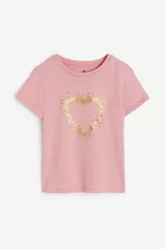 Футболка с мотивом H&M, розовый