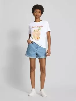 Футболка с мотивом и эффектным принтом, модель «VIOLA» Pepe Jeans, белый