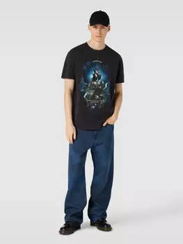 Футболка с мотивом и эффектным принтом, модель «PUISSANCE LA MER» Mister Tee, антрацит