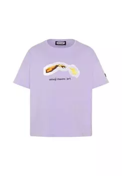 Футболка с мотивом и надписью emoji, цвет Purple Rose