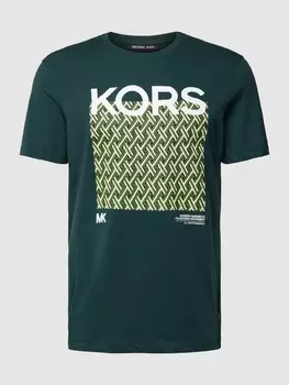 Футболка с мотивом и принтом этикетки, модель «LATTICE KORS» Michael Kors, зеленый