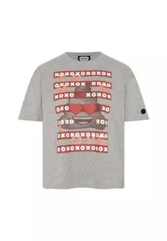 Футболка с мотивом Pile of Poo и надписью emoji, цвет Neutral Gray Melange