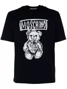 Футболка с мотивом плюшевого мишки Moschino, черный