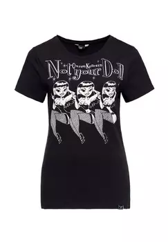 Футболка с мотивом в стиле пин-ап Not Your Doll QUEEN KEROSIN, черный