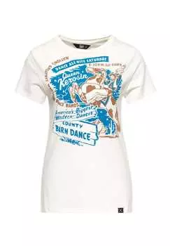 Футболка с мотивом вестерн barn dance Queen Kerosin, экрю