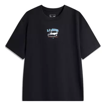 Футболка с мультяшным рисунком Li-Ning, черный