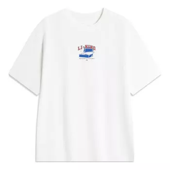 Футболка с мультяшным рисунком Li-Ning, белый