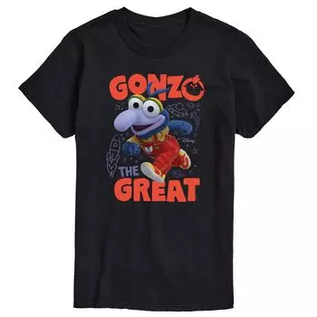 Футболка's Muppet Babies Big & Tall Gonzo The Great с рисунком Disney, черный