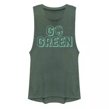 Футболка с мускулистой надписью "Go Green" для юниоров Marvel Guardians Of The Galaxy Groot Licensed Character