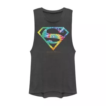 Футболка с мускулистым логотипом DC Comics Superman Tie Dye для юниоров Licensed Character