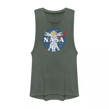 Футболка с мускулистым логотипом NASA Astronaut Vitruvian Man для юниоров Licensed Character