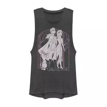 Футболка с мышцами для юниоров Disney Frozen 2, Эльза, Анна и Олаф «Путешествие соединяет нас» Disney