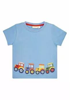 Футболка с набивным рисунком APPLIQUE Jojo Maman Bb, синий