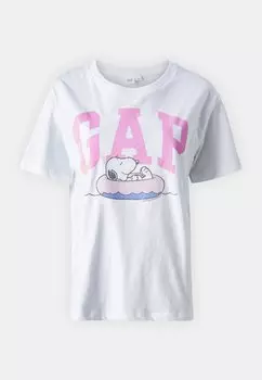 Футболка с набивным рисунком Crew GAP, белая