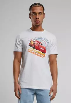 Футболка с набивным рисунком Disney Cars Lightning Mcqueen ABSOLUTE CULT, белая