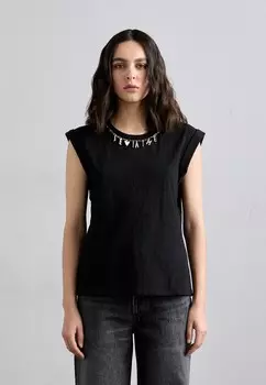Футболка с набивным рисунком JETAIME NECKLACE BELLA TEE Cinq Sept, черный