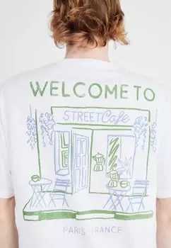 Футболка с набивным рисунком Jorcafe Tee Crew Neck Jack & Jones, ярко-белая