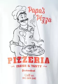 Футболка с набивным рисунком Jorpizza Tee Crew Neck Unisex Jack & Jones, ярко-белая