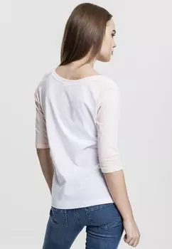 Футболка с набивным рисунком Ladies 3/4 Contrast Raglan Tee Urban Classics, белая