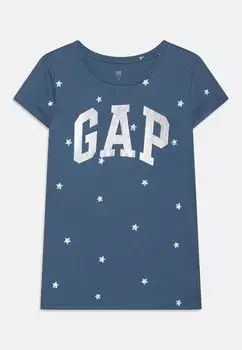 Футболка с набивным рисунком Logo Girls GAP, синяя