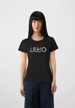 Футболка с набивным рисунком MODA LIU JO, черный