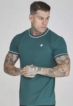 Футболка с набивным рисунком Muscle SIKSILK, зеленая