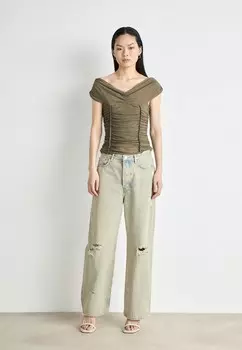 Футболка с набивным рисунком OFF SHOULDER Gestuz, коричневый