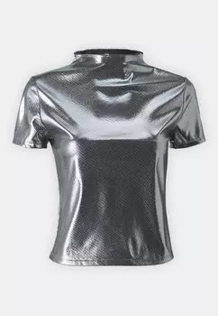 Футболка с набивным рисунком Onlmelia Mockneck Only, серебро