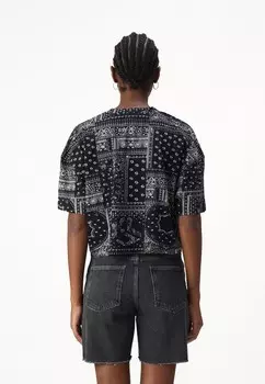 Футболка с набивным рисунком OVERSIZE CROP TEE Karl Lagerfeld, черный