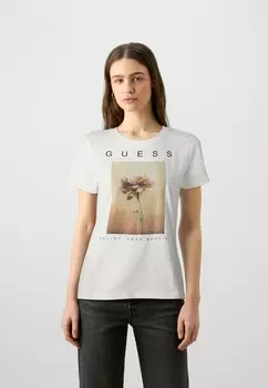 Футболка с набивным рисунком PICTURED STRAS Guess, кремовый