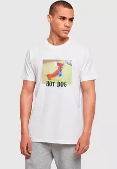 Футболка с набивным рисунком Tom And Jerry-Hot Dog ABSOLUTE CULT, белая