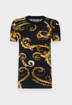 Футболка с набивным рисунком Versace, черный