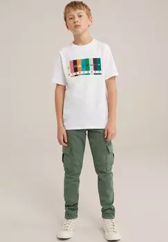 Футболка с набивным рисунком WE Fashion, белая