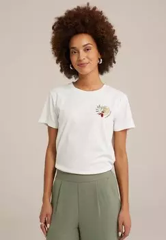 Футболка с набивным рисунком WE Fashion, белая