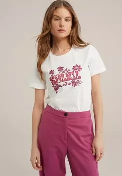 Футболка с набивным рисунком WE Fashion, белая