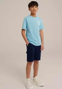 Футболка с набивным рисунком WE Fashion, синяя