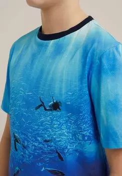 Футболка с набивным рисунком WE Fashion, синяя