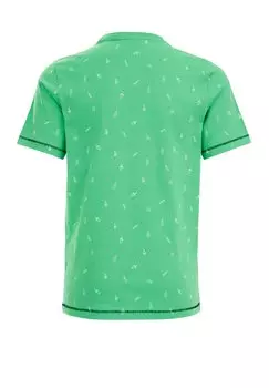 Футболка с набивным рисунком WE Fashion, зеленая