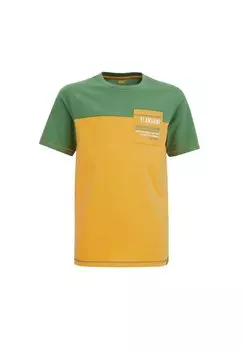 Футболка с набивным рисунком WE Fashion, зеленая