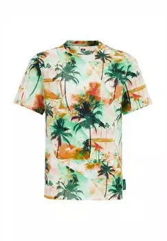Футболка с набивным рисунком WE Fashion, зеленая