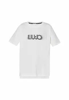 Футболка с набивным рисунком WITH LOGO AND GEMSTONES LIU JO, белый