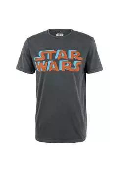 Футболка с наброском логотипа Звездные войны с повседневным принтом логотипа Звездные войны Re:Covered, серый